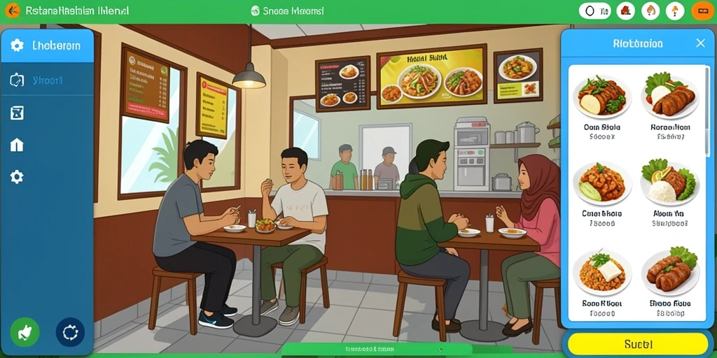 Screenshot menunjukkan tampilan antarmuka permainan yang menarik.
